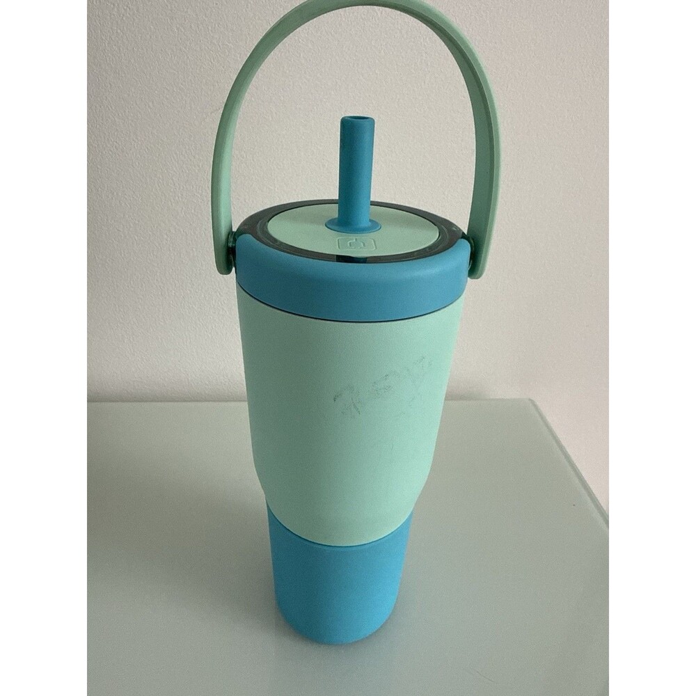 ✿ BrüMate Resa 25oz Insulated Tumbler Mint Blue Handle Straw Leakproof